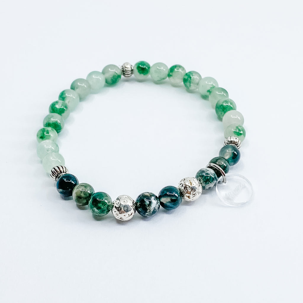 Jade + Moss Agate Bracelet